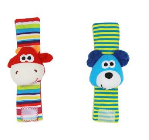 Baby Baby Cartoon Dier Zachte Rammelaars Polsband Handbells Hand Foot Finders Sokken Developmental Toy: F