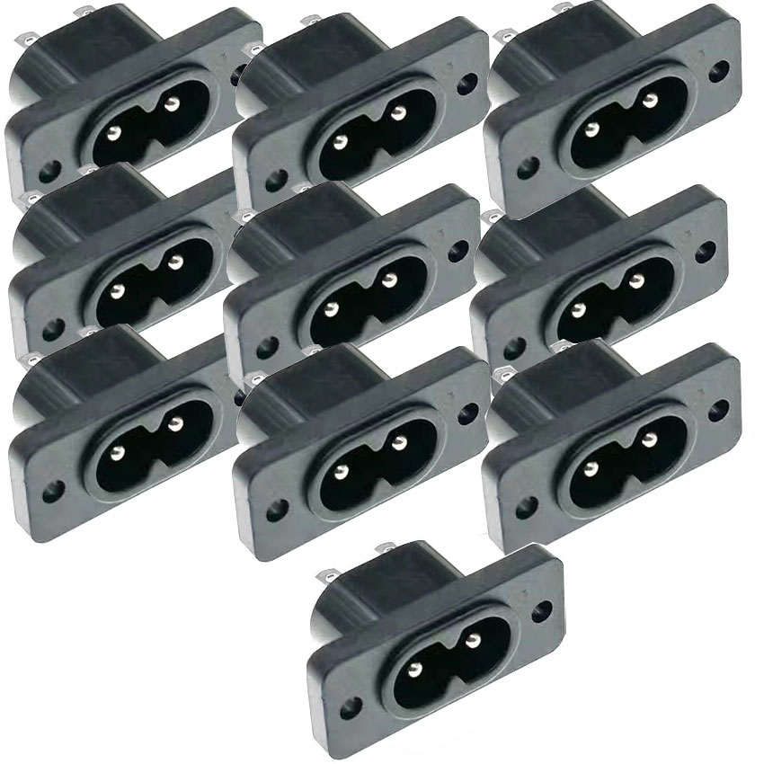 5/10 stuks  c8 mannelijke stopcontacten  c7 vrouwelijke stekkers stopcontact ingebouwde elektrische connector connector 35mm*15mm ac 2.5a 5a 250v: Ivoor