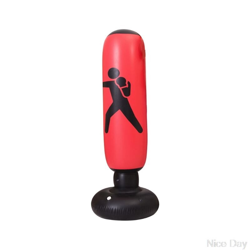 Fitness Inflatable Punching Bag Stress Punch Tower Fight Exercise Speed Stand A10 20: Red