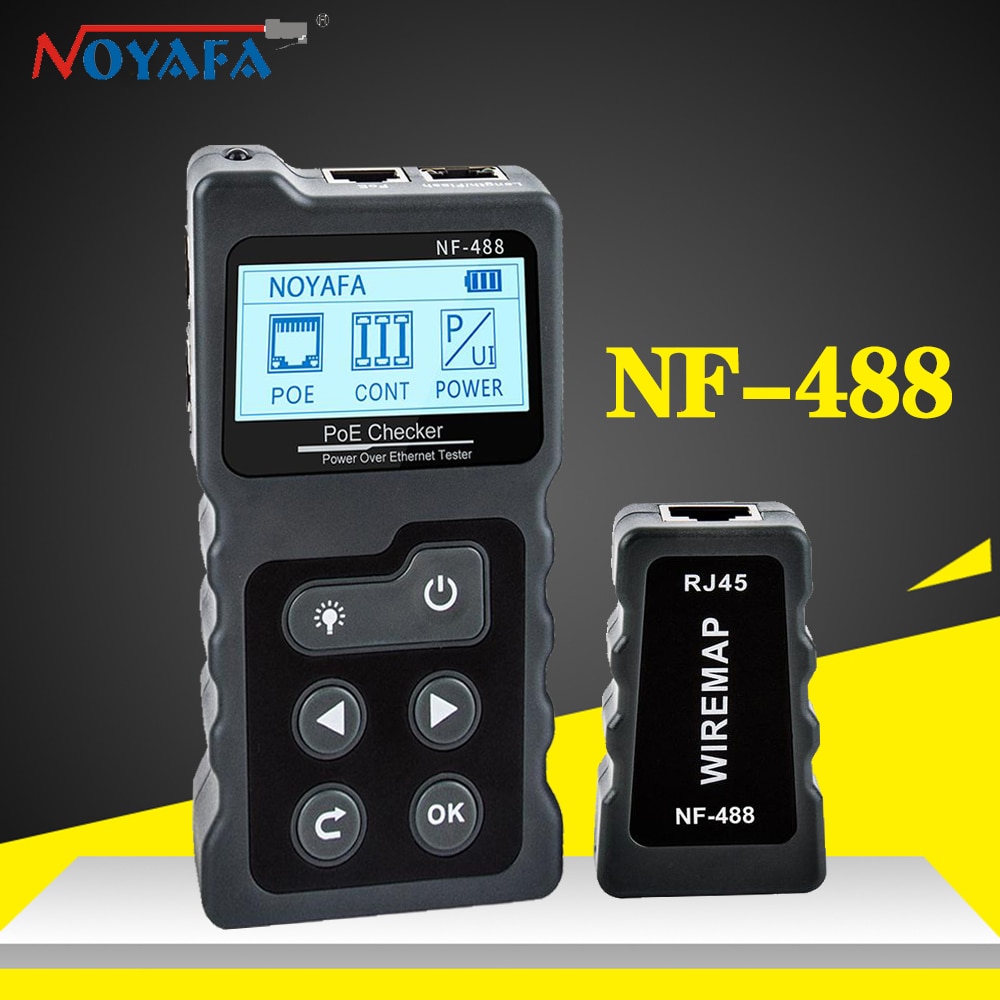 Noyafa nf -488 lan tester kabel tracker poe switch  rj45 digital ethernet cat 5 cat 6 test netværk lcd skærm netværksværktøjer