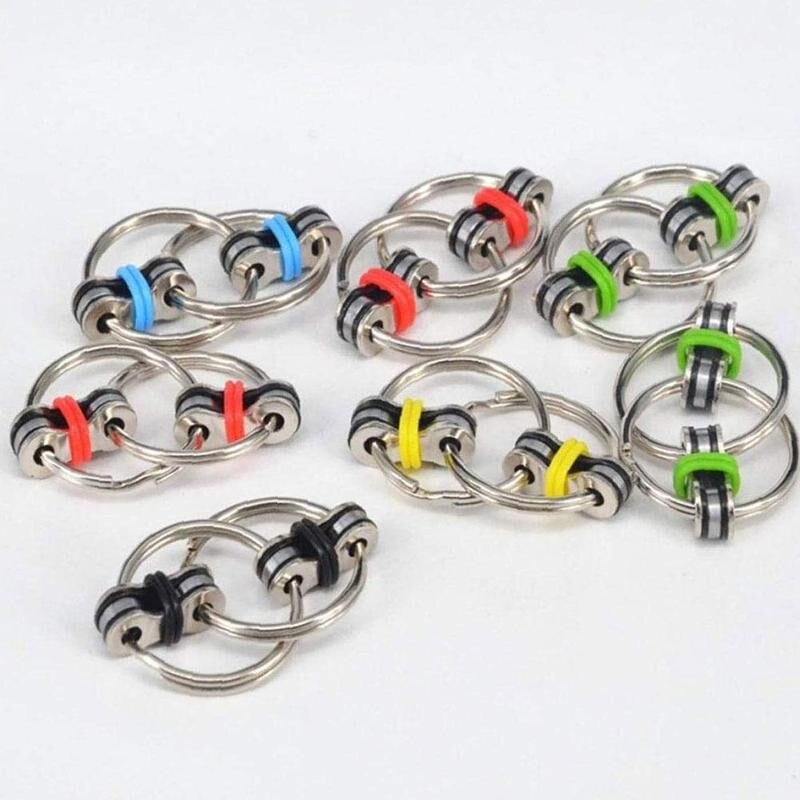 Hand Spinner Key Ring Sensory Toys Chain Vent Toy Metal Puzzle Autism Chain Fidget Toy Stress Relieve Spinner Key Ring
