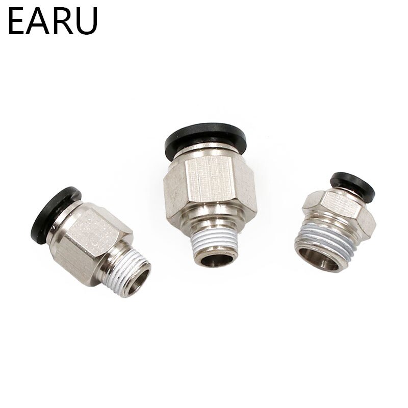 1/8'' 1/4'' 3/8'' 1/2'' Male-4 6 8 10 12mm Straight Push in Fitting Pneumatic Push to Connect Air Adapter Plug Socket Connector