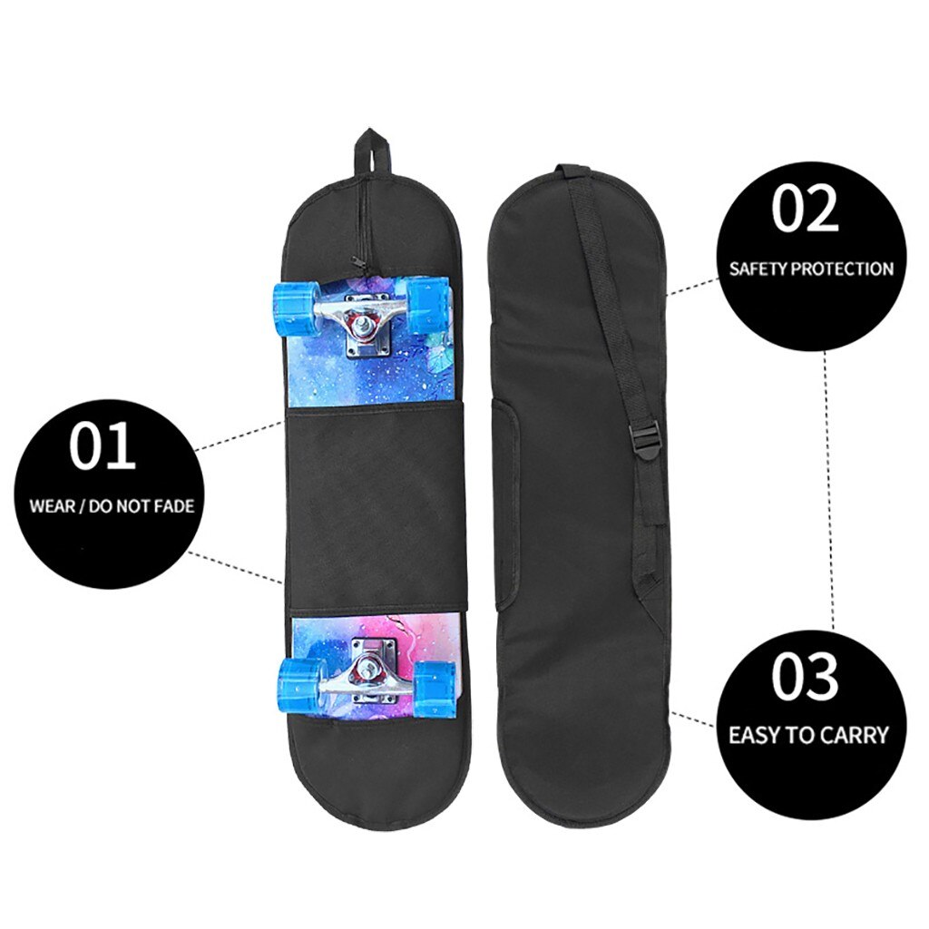 Duurzaam Handig Skateboard Schouder Carrier Verstelbare Riem Met Een Mesh Pouch Portable Skateboard Draagtas