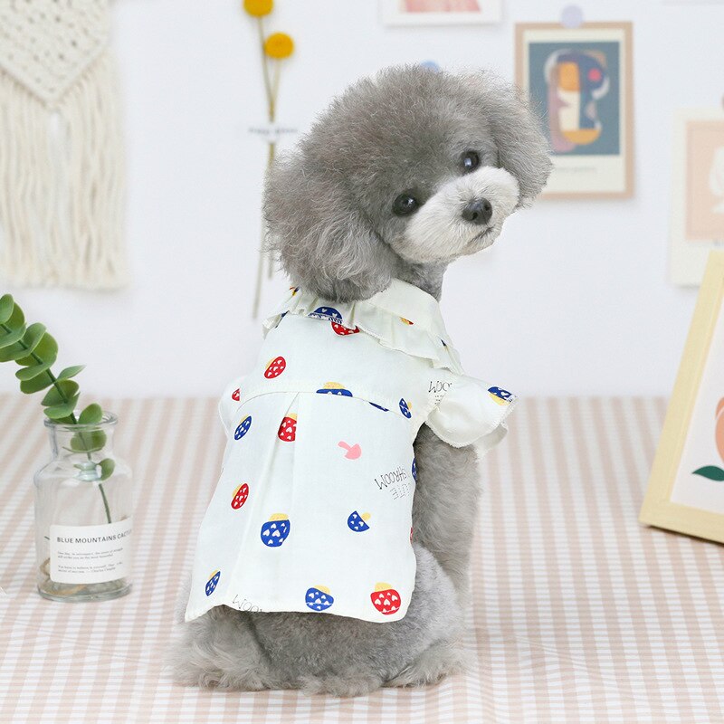 Cão de pelúcia camisas estilo doce camisas do cão algodão pet filhote de cachorro camiseta roupas para cães médios pequenos gato: Light yellow / XXL
