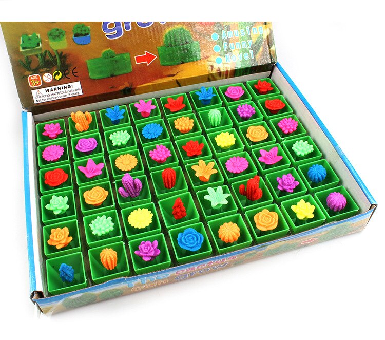 Fleur magique qui pousse dans l&#39;eau, 48 pièces/ensemble, Cactus, jouets pour enfants, trempage, Expansion, Absorption d&#39;eau