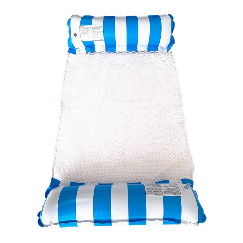 Opblaasbare Hammick Opblaasbare Drijvende Rij Water Hangmat Multifunctionnal Float Pool Bed Zwembad Water Sport Accessoire: Striped light blue