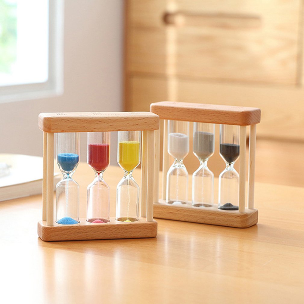 Kreative 1/3/5 Minute Holz Sand Glas Sanduhr Timer Uhr Wohnkultur Für Childern Einfache Stil