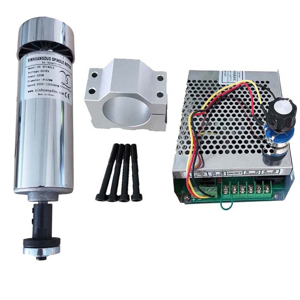 Air cooled 0.5kw CNC spindleMotor Angle Grinder Kit chuck 500W Spindle Motor + Power Supply speed governor For Engraving