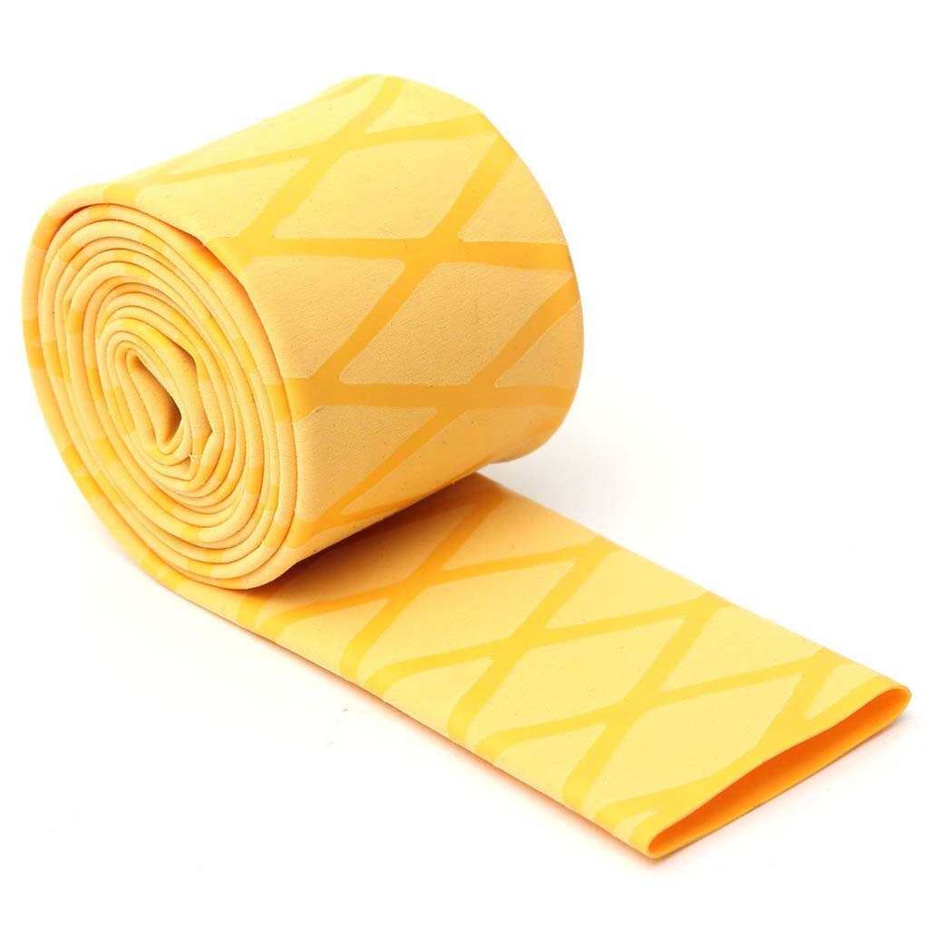 Shrink Non-Slip Silicone Rubber Fishing Rod Protective Grip Tube Fishing Rod Racket Sleeving Handle Heat Shrink Wrap Tube: Yellow 1Mx0.3cm
