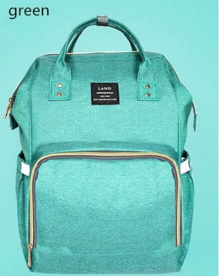LAND Baby Bag Nappy Bags Large Diaper Bag Backpack Baby Organizer Maternity Bags For Mummy Handbag Baby Nappy Backpack: green