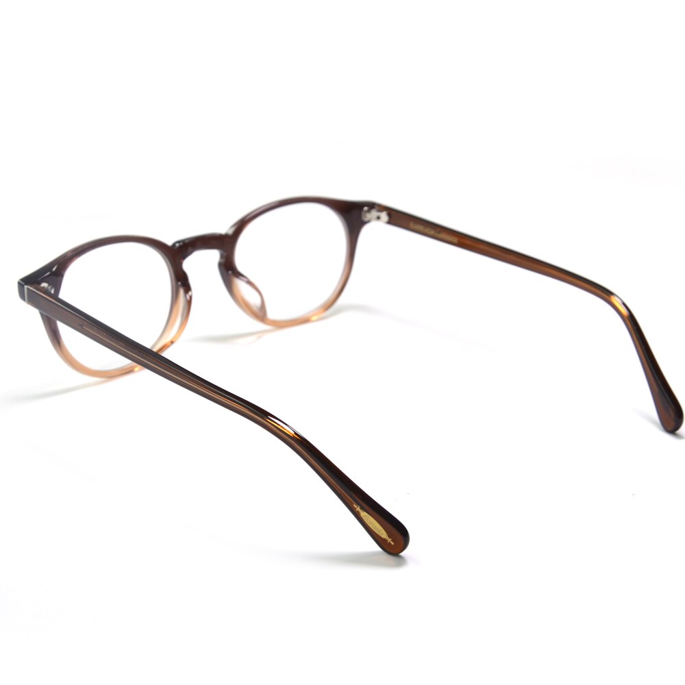 Montura redonda pequeña Vintage para hombre y mujer, gafas graduadas para dioptrías de alta potencia, con borde circular Retro, color miel