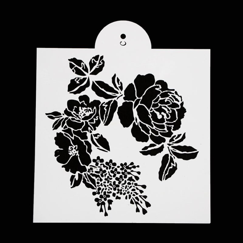 3pc Rose Flower Stencil DIY Decoration Painting Template Scrapbooking Photo Album Embossing Accessories Office School Supplies