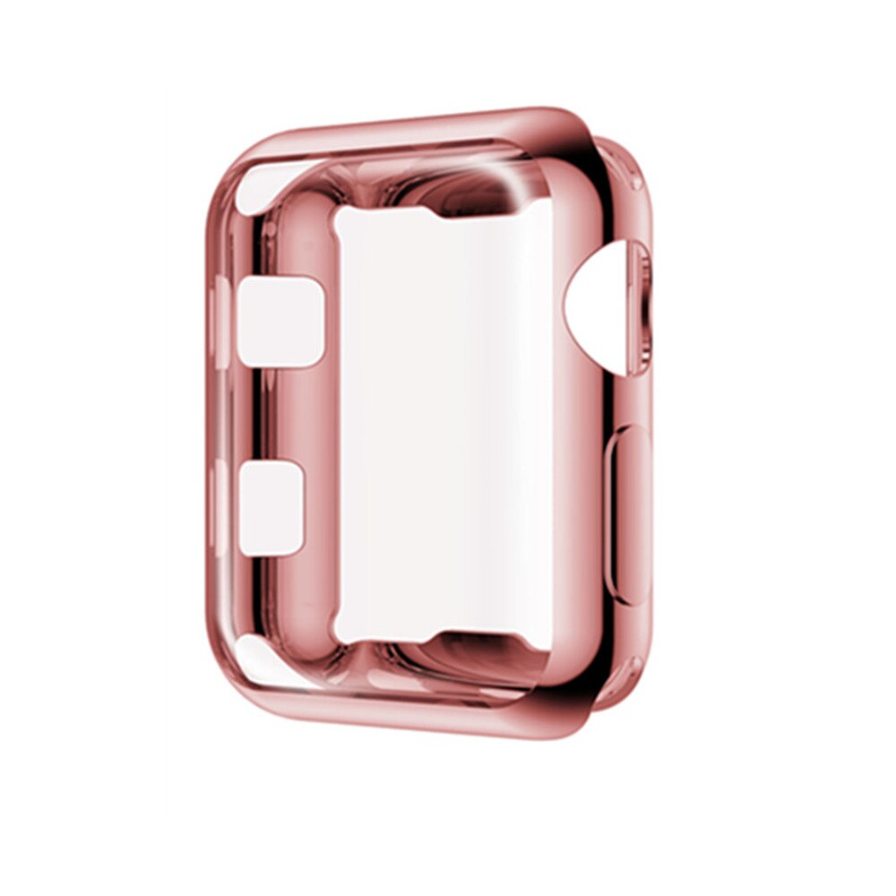 Urcover til apple watch case 42mm 38mm series 3 2 soft slim tpu all-around ultratynd skærmbeskytter til iwatch cover: Rose guld / 42mm serie 3 og 2