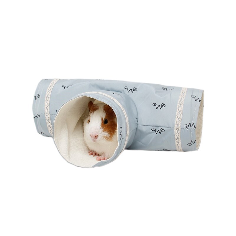 Kleine Cavia Hamster Speelgoed Buizen Tunnels Lente Hamsterkooi Huis Single Channel Chinchilla Hamster Tunnel Warm Speelgoed: blue 3 way