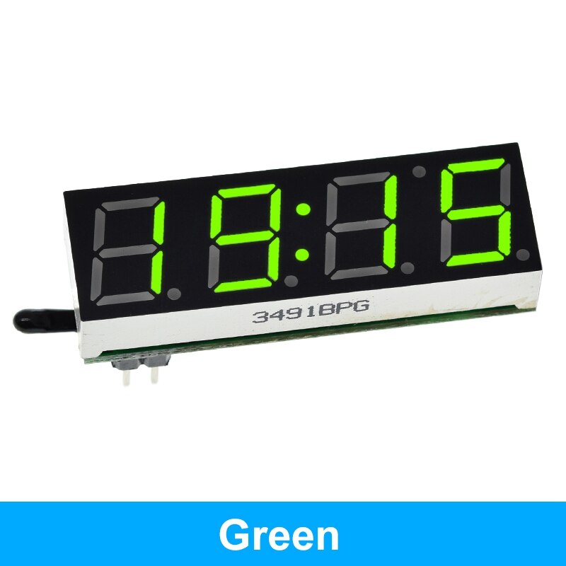 Horloge numérique LED 3 en 1 RX8025T, Module de tension et de température, bricolage horloge/thermomètre/voltmètre DC 5-30V pour Arduino: green