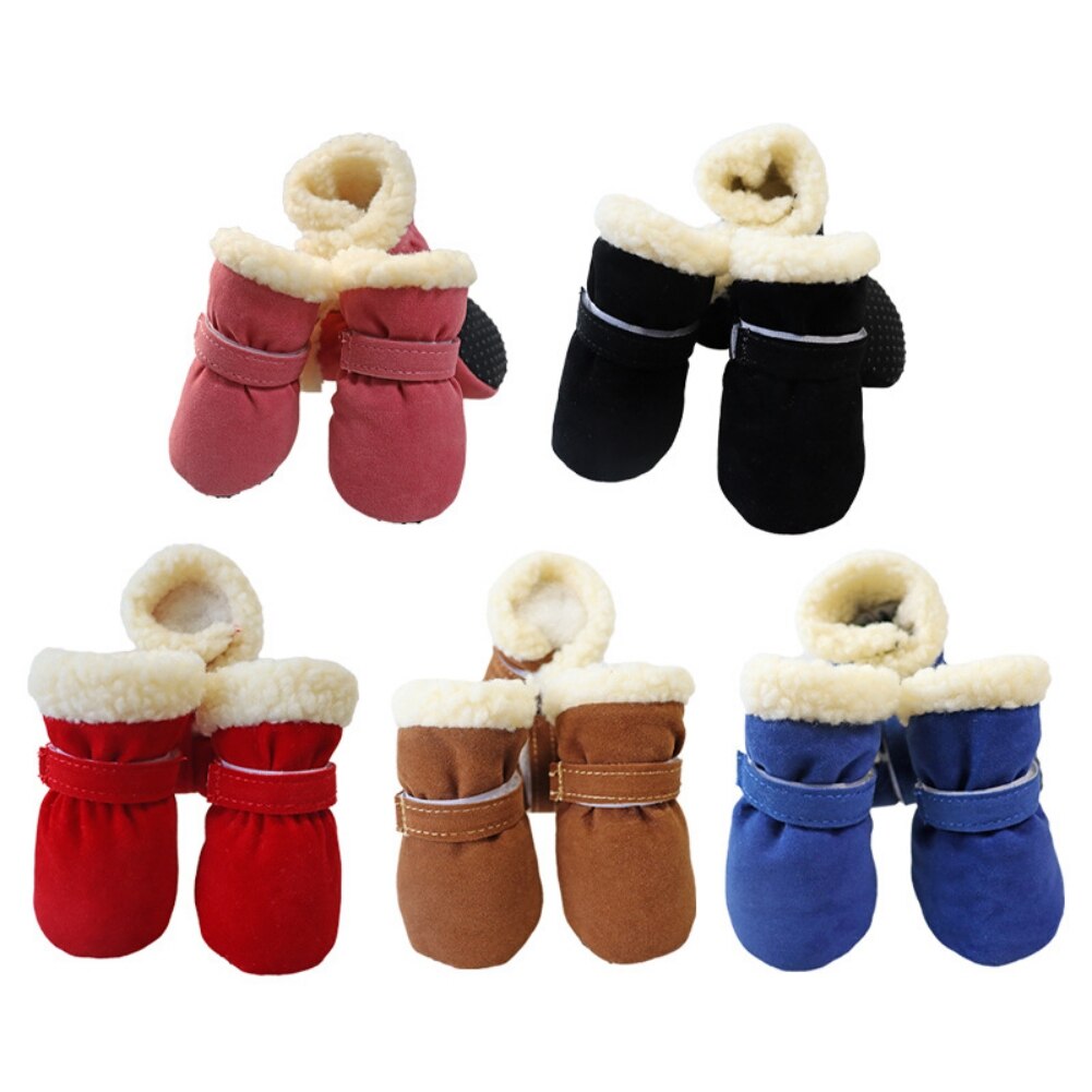 4Pcs Winter Pet Dog Shoes Anti-slip Snow Boots Thick Warm Cat Puppy Shoes Socks Boots for Chihuahua Yorkshire