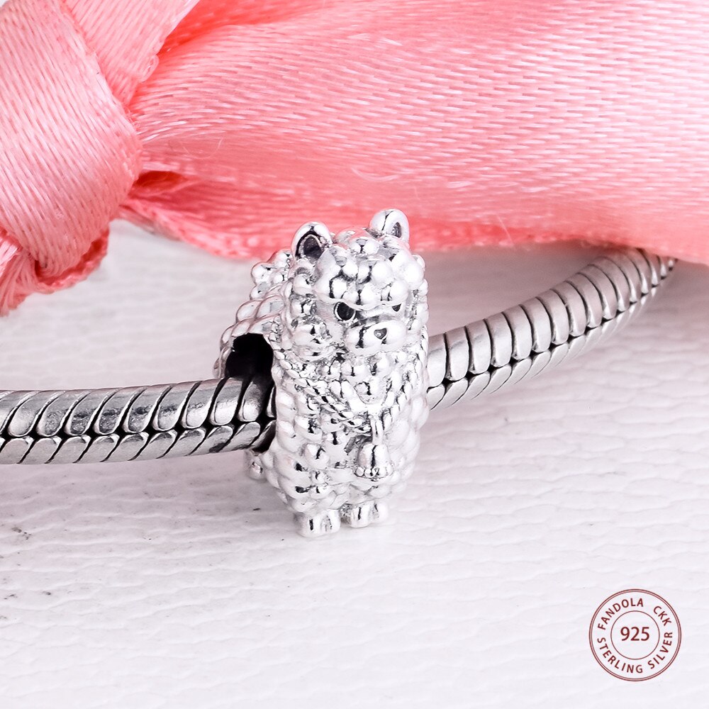 herbst Echt 925 Sterling Silber Flauschigen Lama Tier Charme Passt Original Armband Metall Perlen für Schmuck Machen bijoux