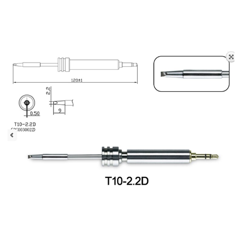 Atten draagbare gt usb soldeerbout: T10-2.2 dtip