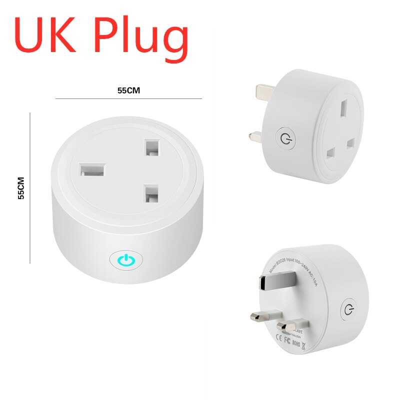 Mini Smart Socket WiFi Draadloze Socket US UK EU ZA Plug Smart Home Voice Afstandsbediening Timer Werk met Alexa google Home IFTTT: UK Plug 01