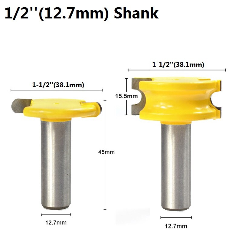 XCAN Canoe Flute and Bead Router Bit Set 1/4" 1/2" Tenon Cutter Milling Bits Carbide Router Bit For Wood Cutter: 1l2 Shank