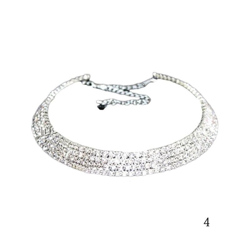 Outstanding Shining Crystal Rhinestone Kraag Ketting Choker Ketting Bruiloft Verjaardag Sieraden: 4