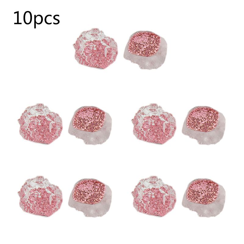 10 stk farvet krystalharpiks knap uregelmæssig overflade paillet diy pandebånd smykker  m6cd: Pr