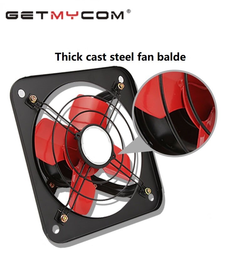 Getmycom 8/10 inch Extractor Commercial Air Blower Fan Powerful Industrial VentilationMetal Axial Exhaust for Kitchen Bedroom