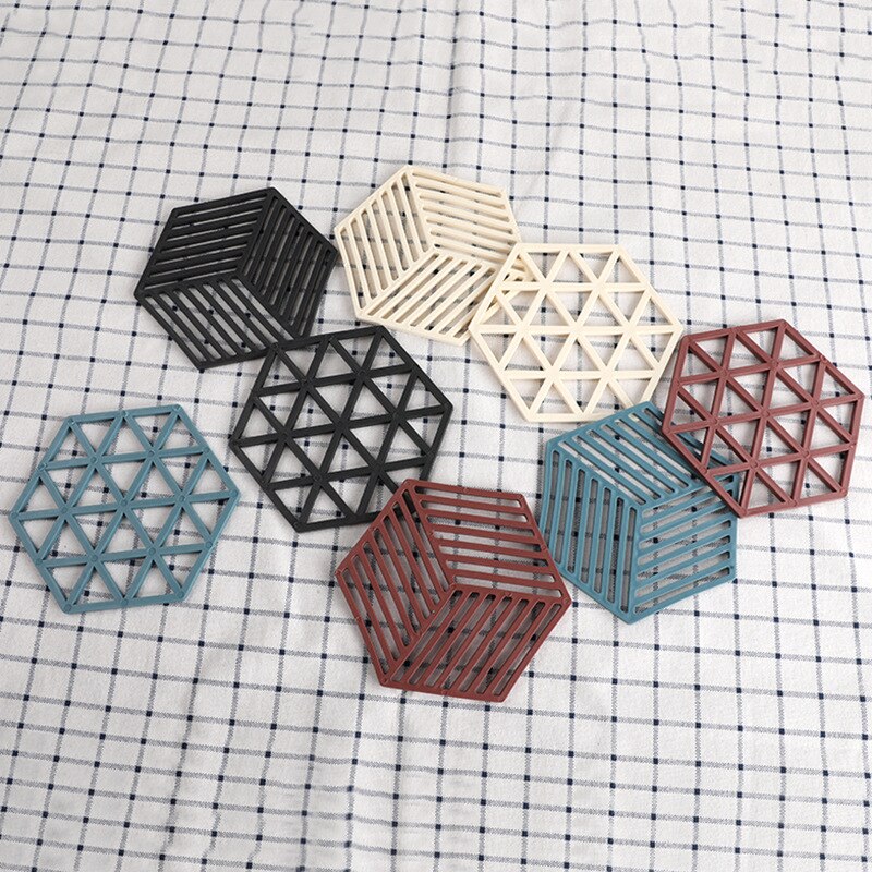 Siliconen kom drank koffie beker onderzetters placemats anti-pad antislip hexagon eettafel matten thuis desktop accessoires