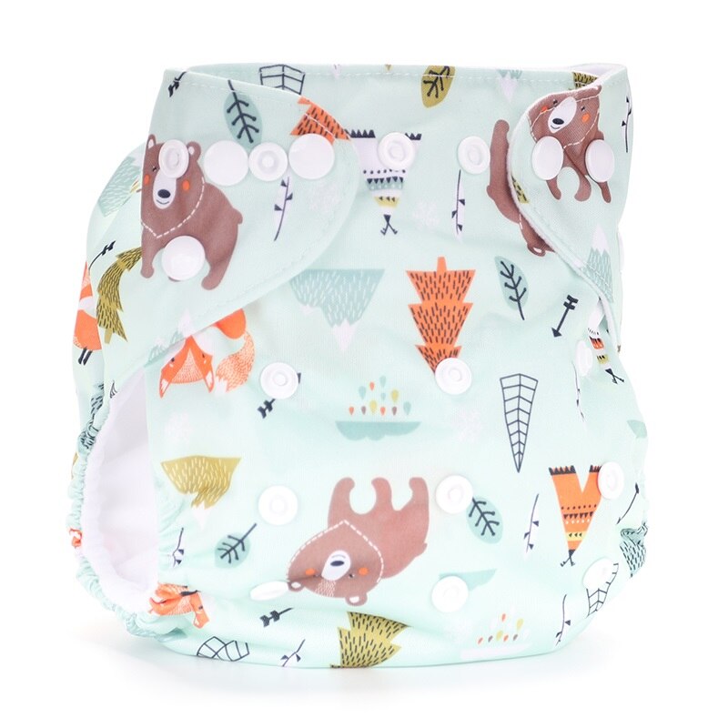 Baby tyg blöjor återanvändbara blöjor karaktär unisex baby vård byxor vattentät ficka tyg blöja baby shower