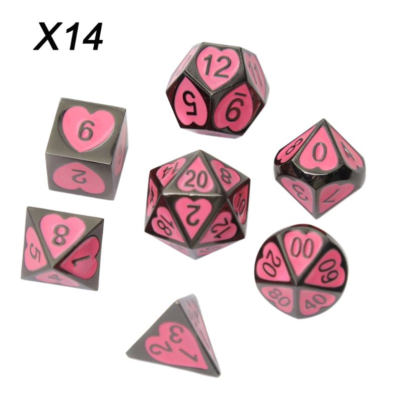 Metal Dice Set Dnd Board Game 7 Pcs Polyhedrale Dobbelstenen Voor Rpg Rol Playing Game Y98F: Type 14