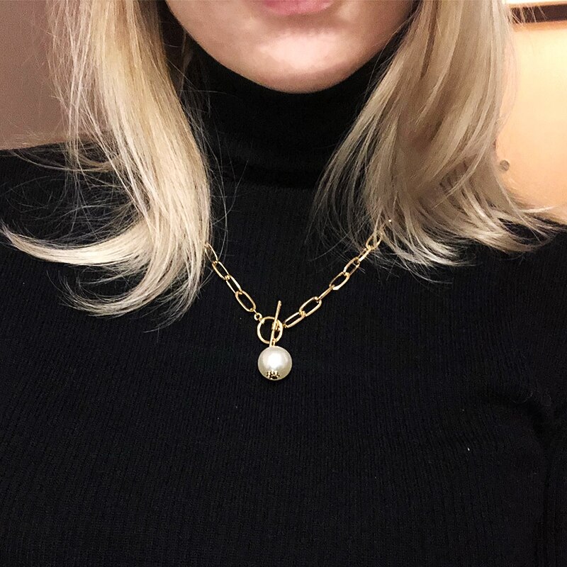 Bohemian Multi-layered Portrait Coin Necklace For Women Gold Geometric Round Lock Pendant Necklaces Sweater Jewelry: CS52594