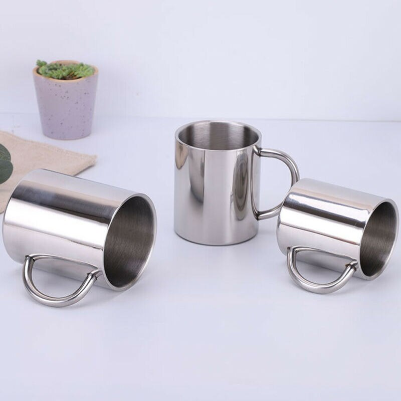 220/300/400ml kopper i rustfrit stål dobbeltvægget krus tumbler kaffekop te rejse kop