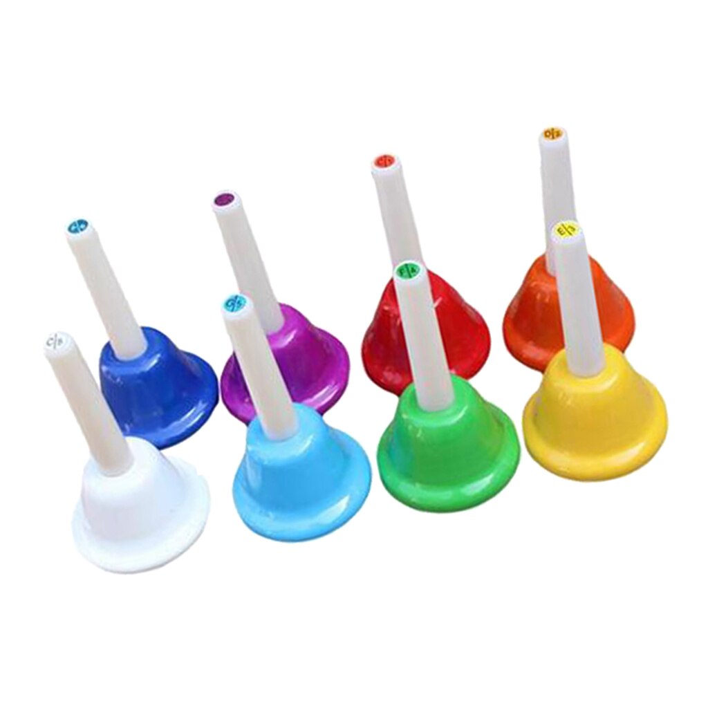 8-Note Hand Bells Set,Hand Percussion Musical Educational Instrument Toy for Kids