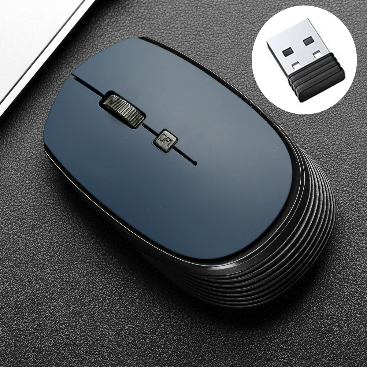 Trådløs gamingmus med usb-modtager 2.4g trådløs mus 1600 dpi optisk sensor til bærbar computer/win/mac gamermus til computer: Blå
