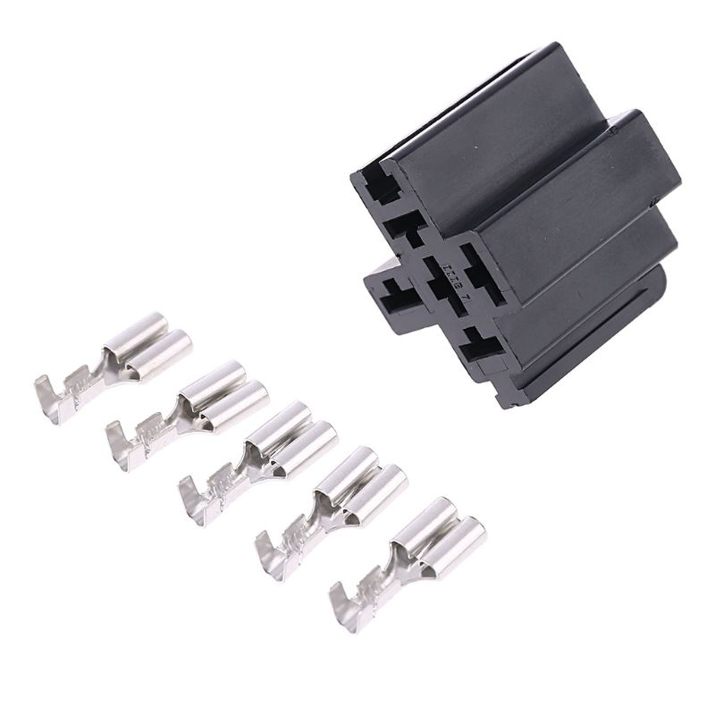 40A 5 Pin Relay Connector Socket with 5 x 6.3mm Terminals Car Truck Vehicle Relay Case Holder