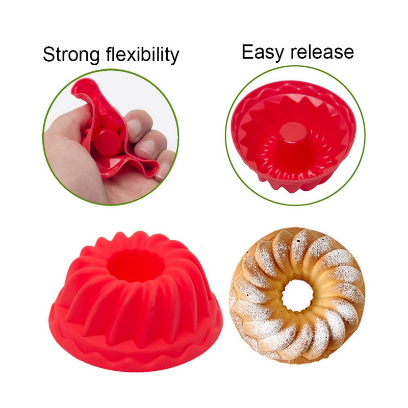 Silicone Cake Molds Spiral Shape Cake Bakeware Baking Tools 3D Bread Pastry Mould Pizza Pan DIY Birthday Wedding Party