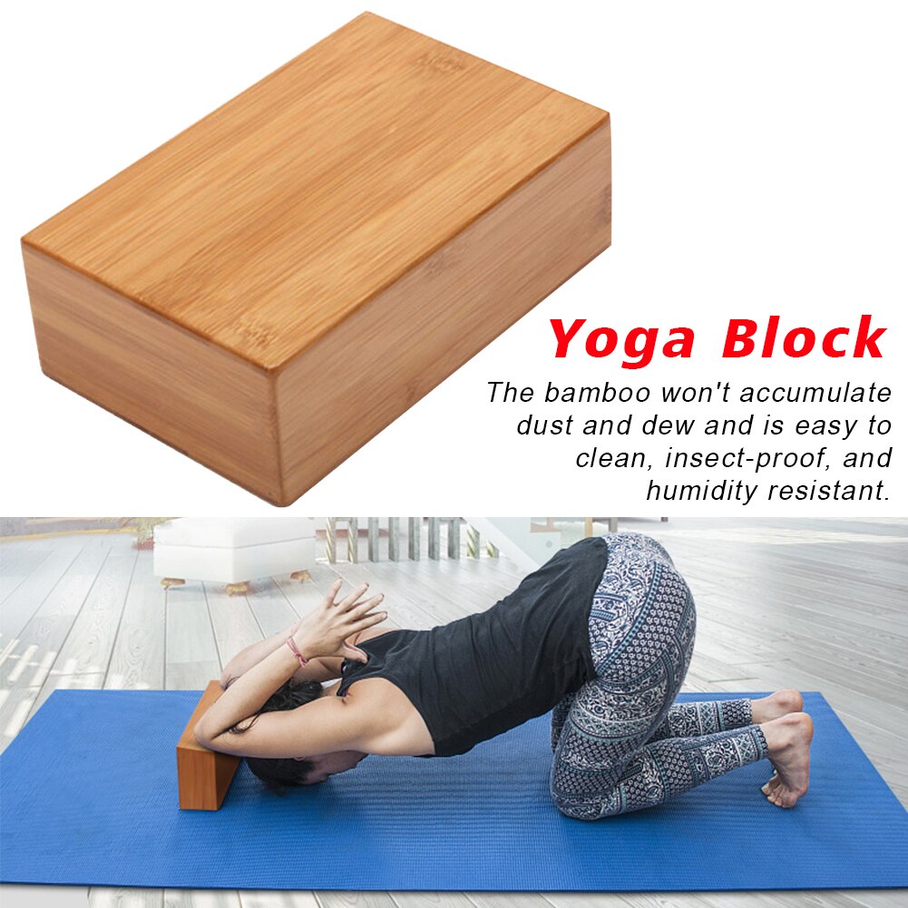 Non-Slip Gym Workout Home Handstand Brick Aid Exercise Fitness High Density Natural Bamboo Yoga Block Tool Multifunction