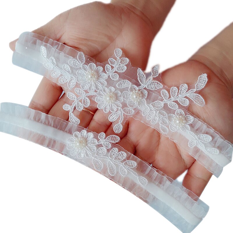 2pcs/set Wedding Garters Lace Embroidery Floral Sexy Garters For Women/Bride Thigh Ring Bridal Elastic Leg Garter: 4