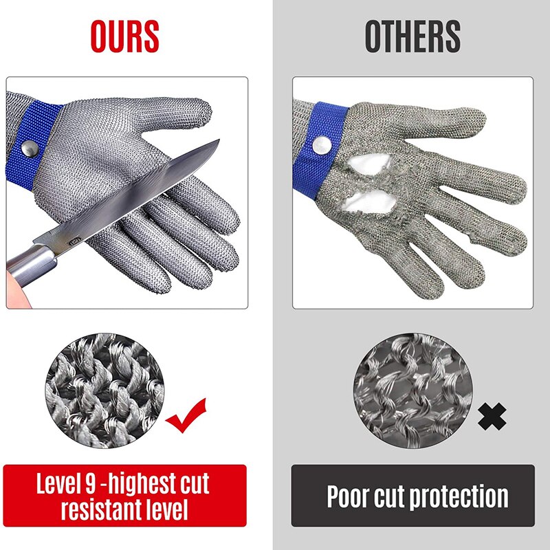 Safety Cut Proof Stichbeständig Edelstahldrähte Metall Mesh Metzger Handschuh GE 