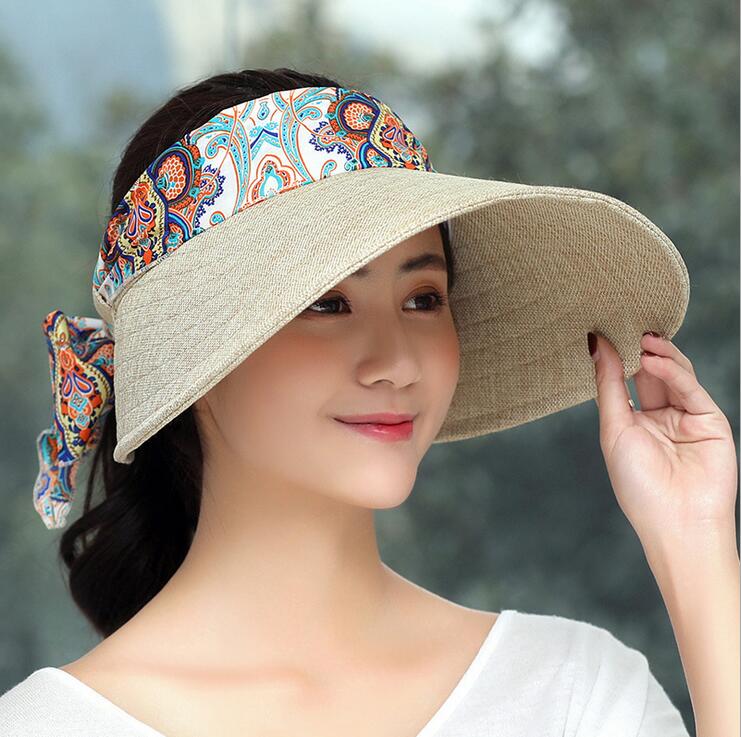 Ozyc naisten kesähatut naisille chapeu feminino visiirit lippis aurinko kokoontaitettava anti-uv hattu rantahatut naisille