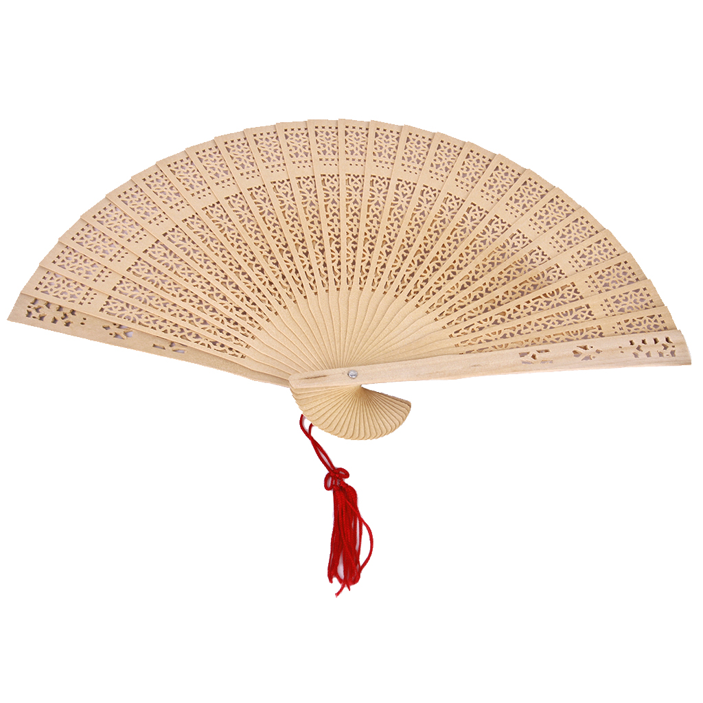 Abanico de mano de sándalo japonés chino perfumado de madera para de boda Cosplay