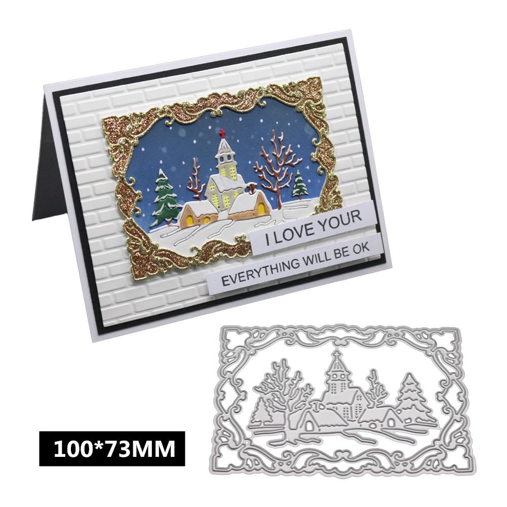 Metal Craft Snowy Day Pattern Paper Die Cutting Dies for Scrapbooking/DIY Christmas Wedding Halloween Cards Hand Making