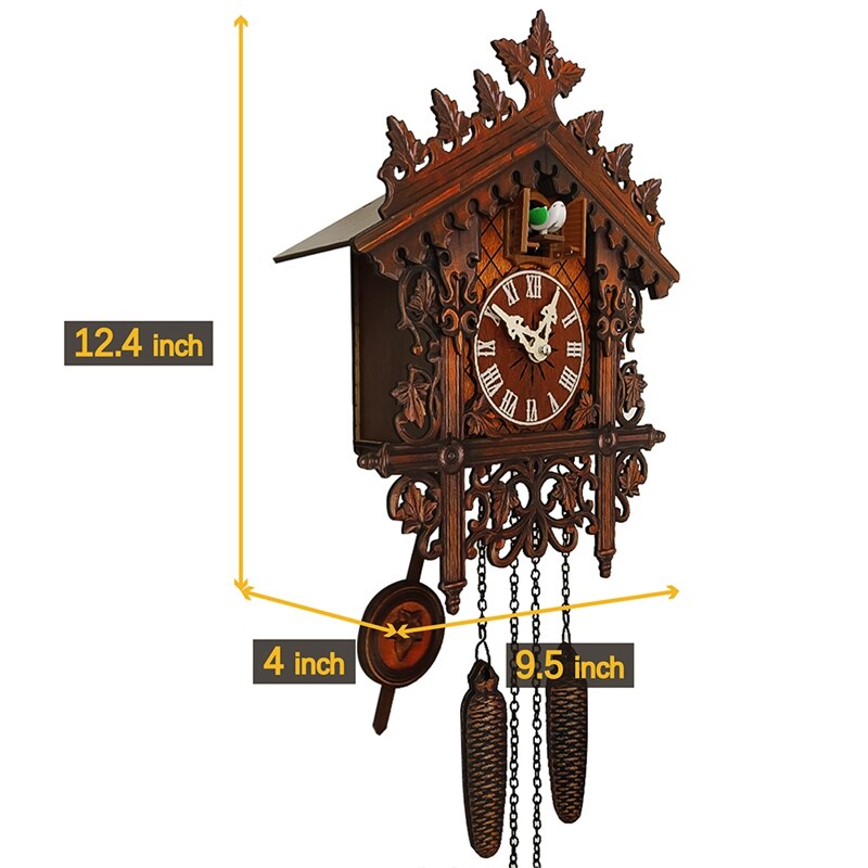 Wooden Hanging Wall Clock Bird Alarm Clock Cuckoo Clocks For Home Kid's Room Decoration