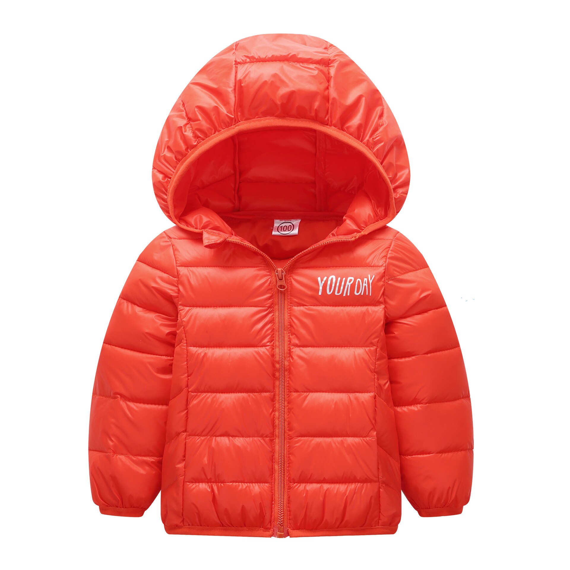 kinderen winterjas jongen cartoon beneden katoen pad baby meisje Donald Duck capuchon kinderkleding: Orang / 3T