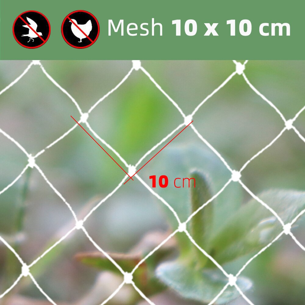 3 x 1–20 m Anti-Vogel-Netz, Garten- und draussen-Schädlingsbarriere, geknotetes quadratisches Netz, Schutznetz, extra starkes Nylonnetz für Geflügelzucht: 4XL / grau