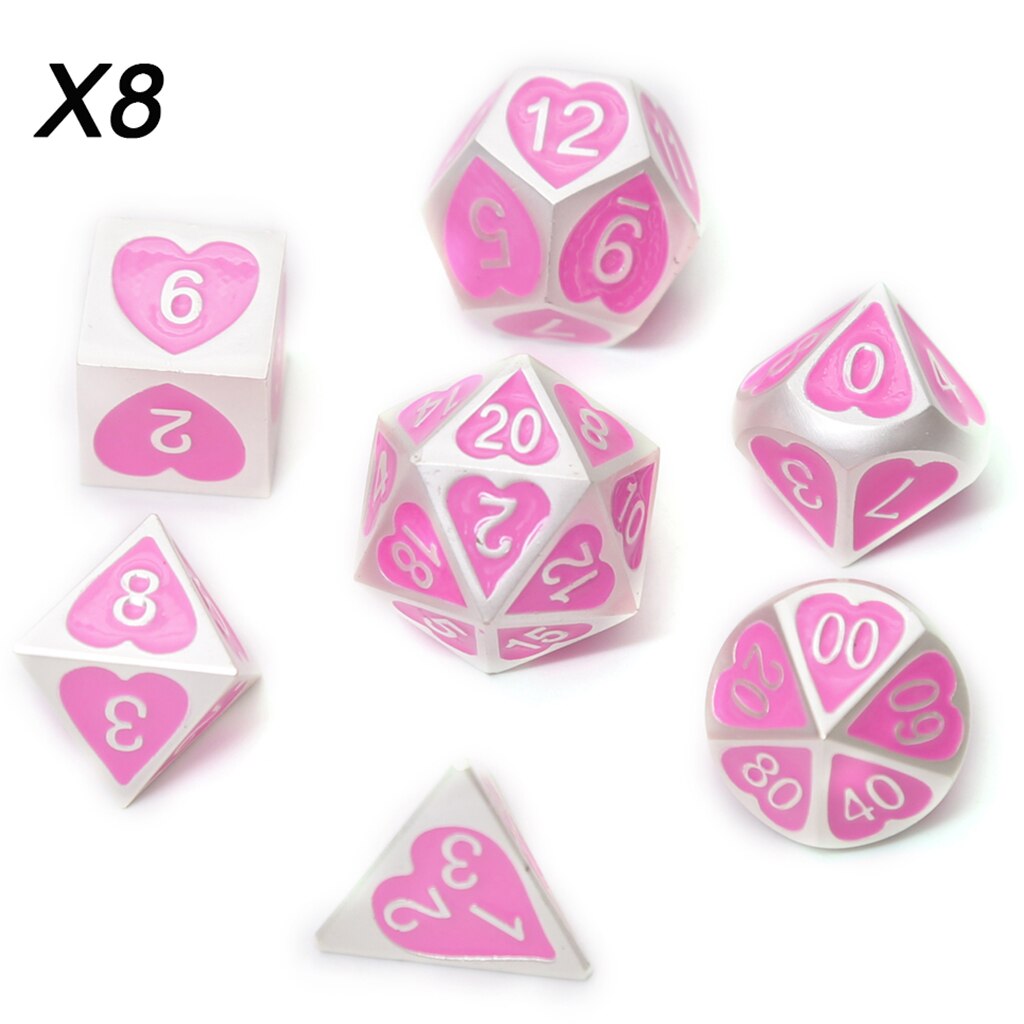 7 Stks/set Solide Metalen Multi Side Cijfer D4 D6 D8 D10 D12 D20 Board Game Dice Set Voor Party Casino board Game