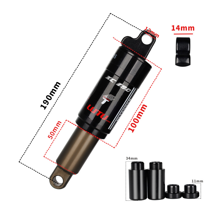 LUTU Bike Rear Shocks 165mm/190mm 850/1000 lbs MTB cross-country downhill bicycle electric hydraulic spring rear shock absorber