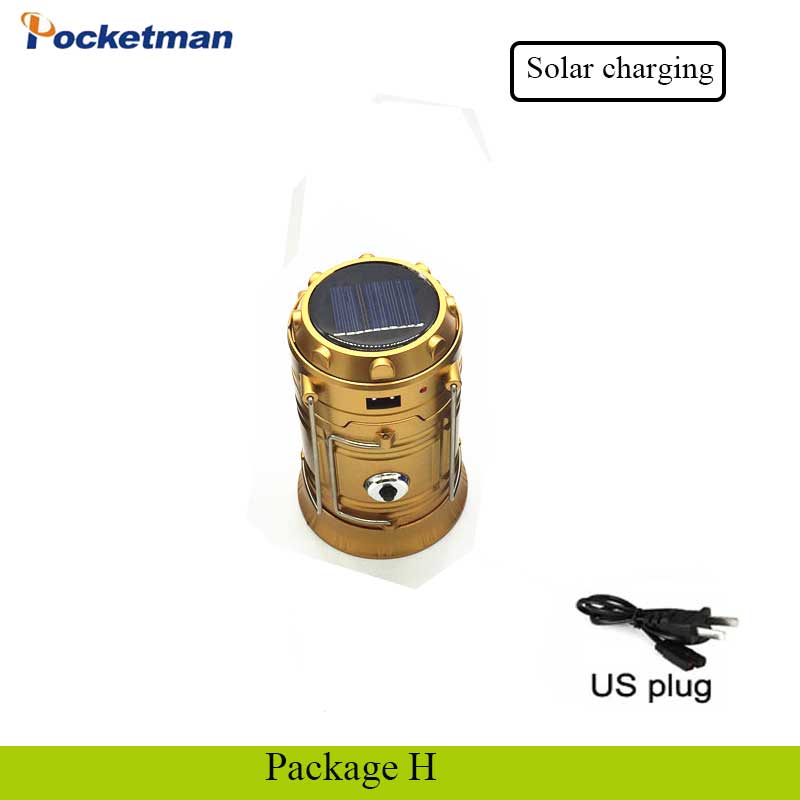 Camping Lantern Solar Power LED Light Source Poweful Portable Tent Work Lamp LED Flame Lantern Torch3 orders: H