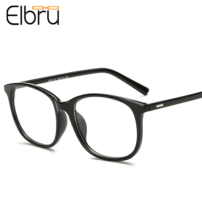 Elbru Women Glasses Frame Men Black Eyeglasses Frame Vintage Oversize Square Frame Clear Lens Glasses Optical Spectacle Frame