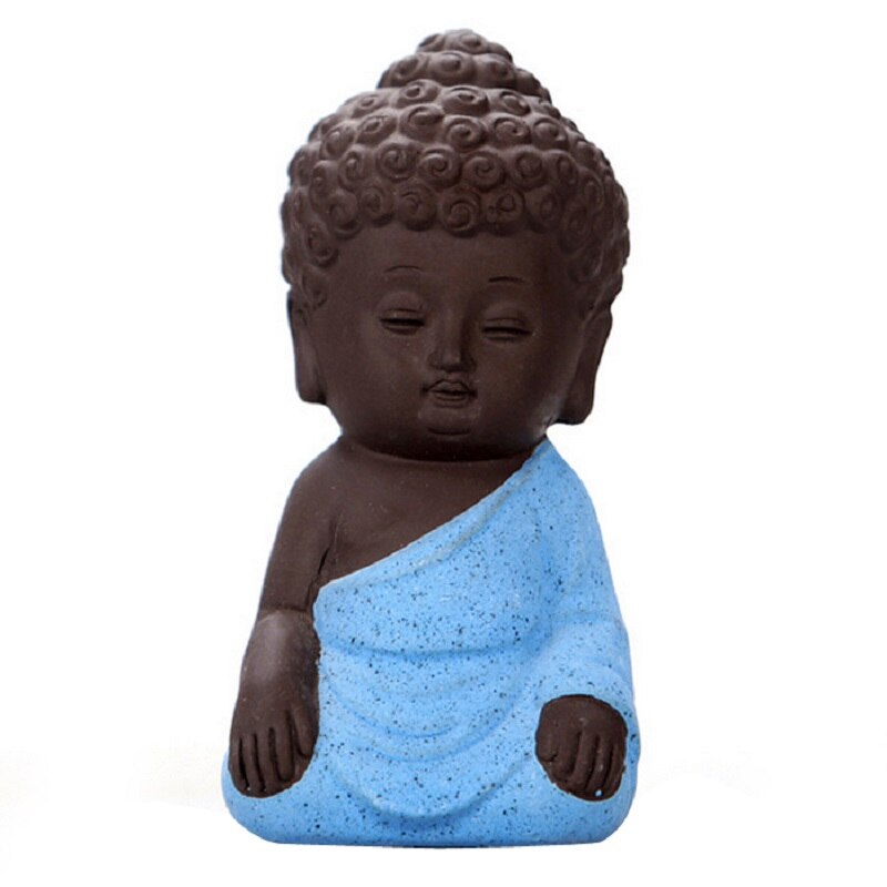 Statues de bouddha en argile | Petites Statues de bouddhisme, Litlle méditation moine Miniature artisanat, Mini moines bouddhisme chinois Zen, 4.9x9.5CM: 6